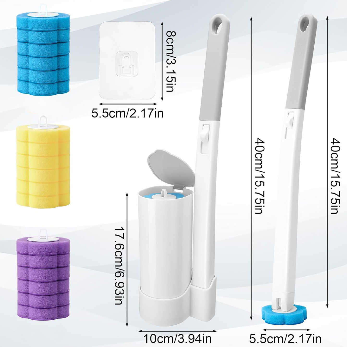 Disposable Toilet Brush Set For Hygienic Bathroom Cleaning