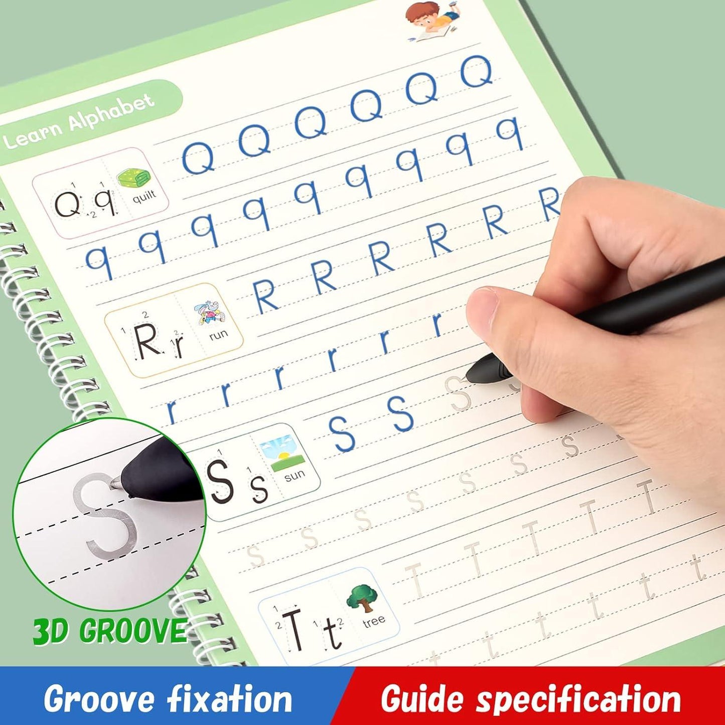 Magic Reusable Writing Workbook Set | Kids Handwriting & Tracing Practice | Early Learning Kit