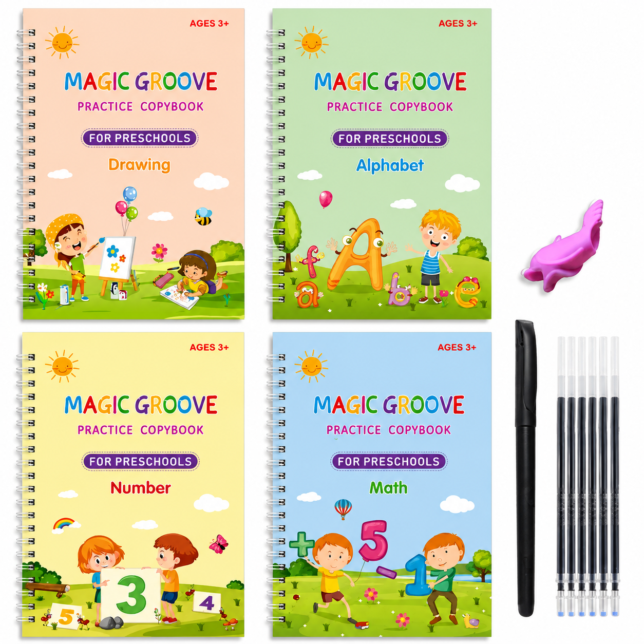 Magic Reusable Writing Workbook Set | Kids Handwriting & Tracing Practice | Early Learning Kit