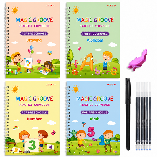 Magic Reusable Writing Workbook Set | Kids Handwriting & Tracing Practice | Early Learning Kit