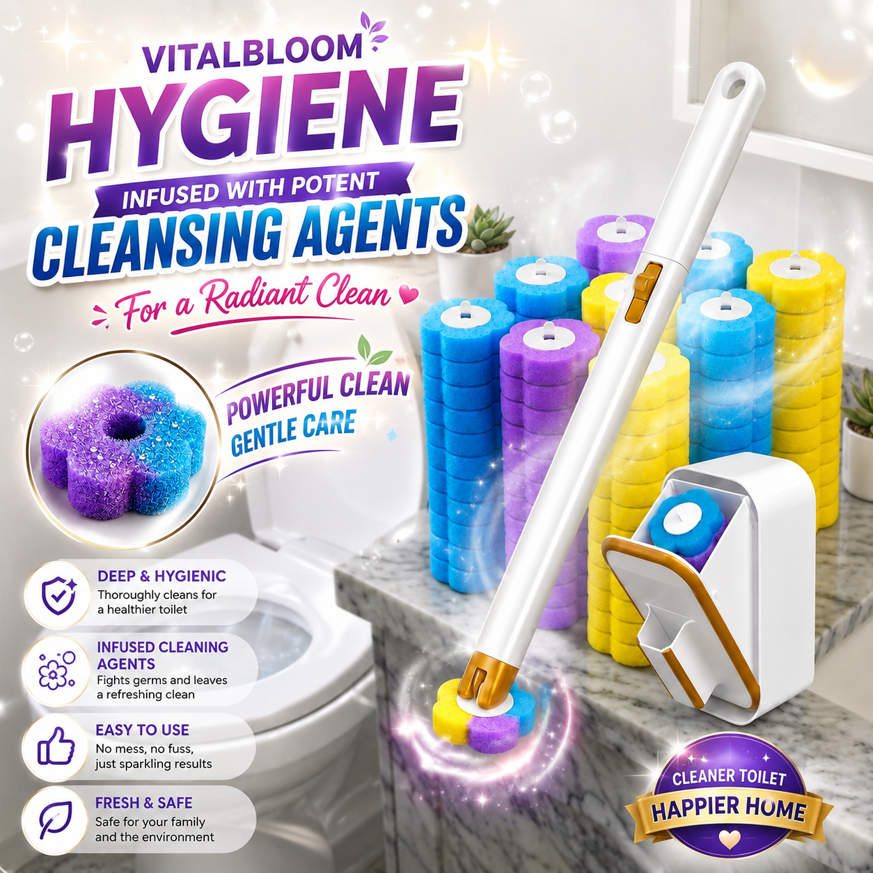 Disposable Toilet Brush Set For Hygienic Bathroom Cleaning