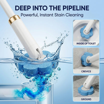 Disposable Toilet Brush Set With Refill Heads | Wall Mounted Deep Cleaning Toilet Wand | Hygienic Toilet Cleaner for Bathroom