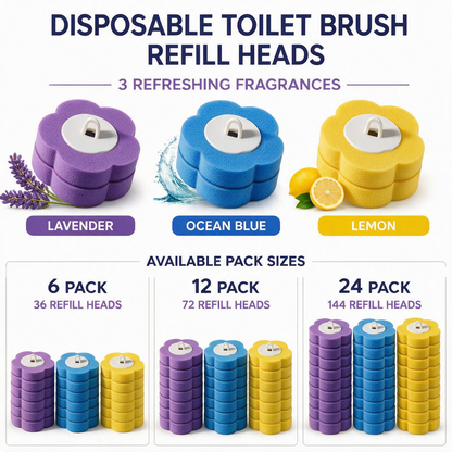 Disposable Toilet Brush Refill Heads – Replacement Heads for Bathroom Cleaning