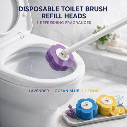 Disposable Toilet Brush Refill Heads – Replacement Heads for Bathroom Cleaning