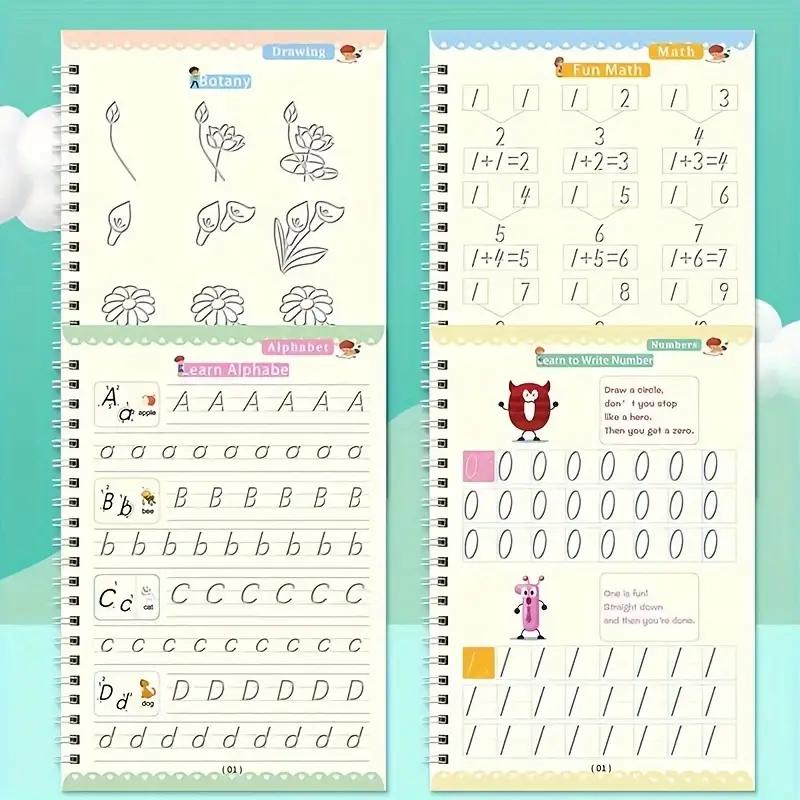 Magic Reusable Writing Workbook Set | Kids Handwriting & Tracing Practice | Early Learning Kit