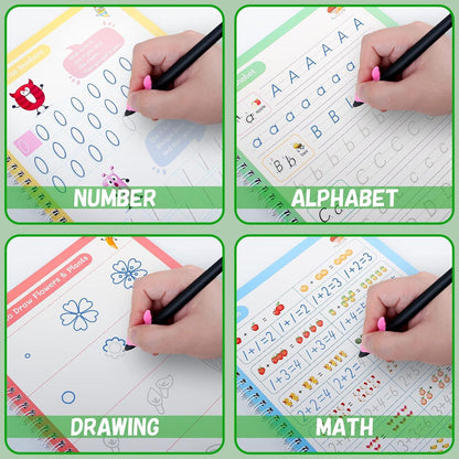 Magic Reusable Writing Workbook Set | Kids Handwriting & Tracing Practice | Early Learning Kit