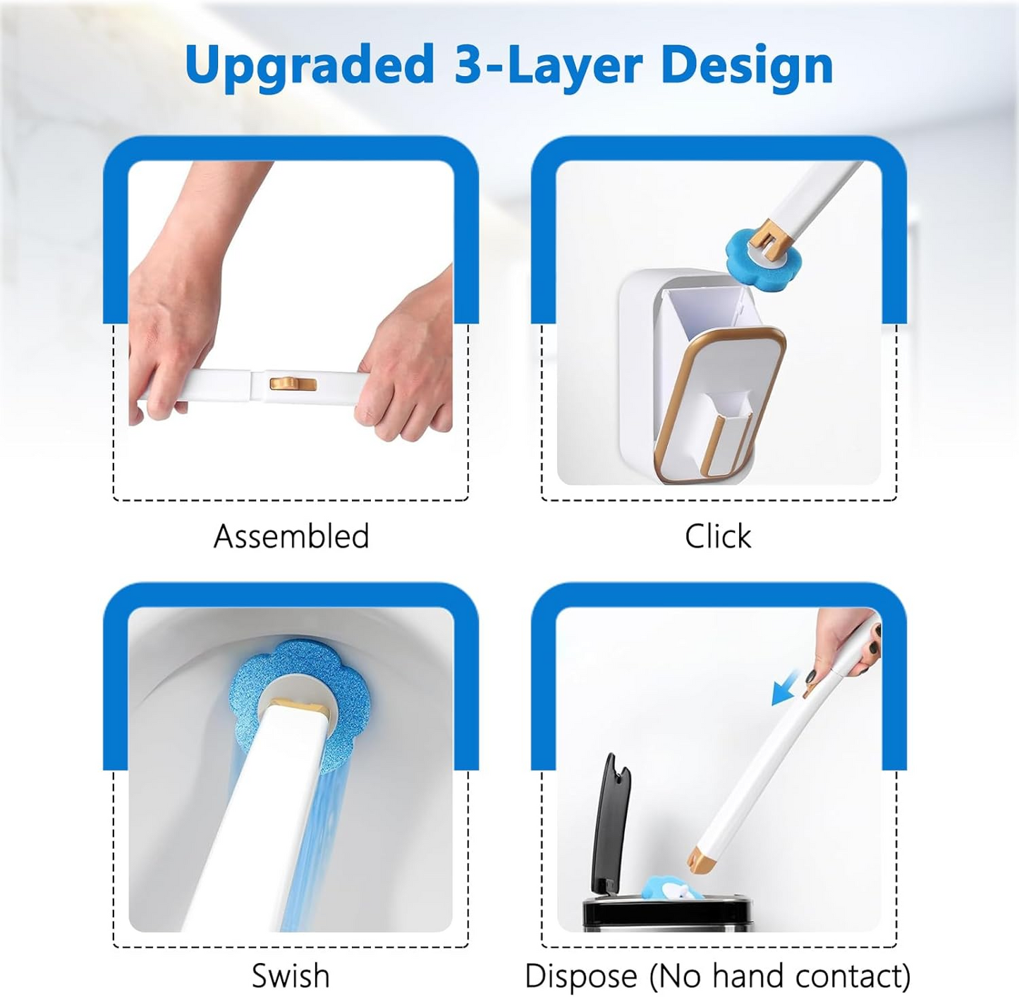 Disposable Toilet Brush Set For Hygienic Bathroom Cleaning