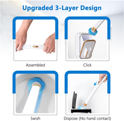 Disposable Toilet Brush Set For Hygienic Bathroom Cleaning