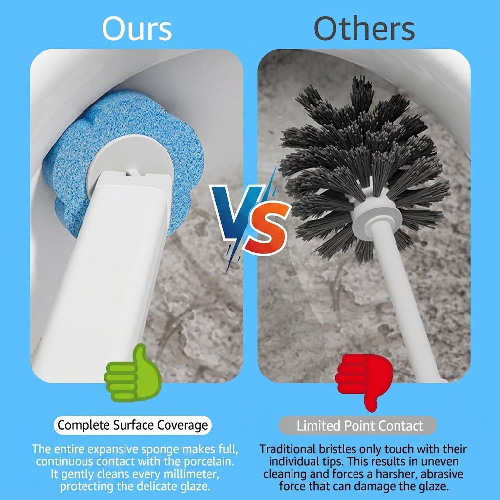 Disposable Toilet Brush Set With Refill Heads | Wall Mounted Deep Cleaning Toilet Wand | Hygienic Toilet Cleaner for Bathroom