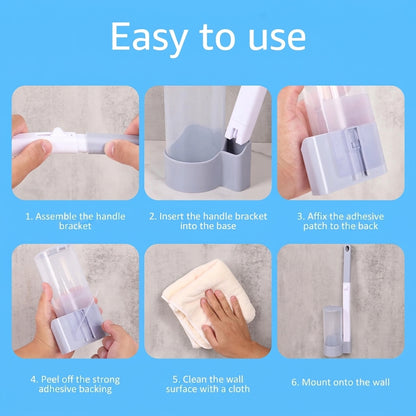 Disposable Toilet Brush Set With Refill Heads | Wall Mounted Deep Cleaning Toilet Wand | Hygienic Toilet Cleaner for Bathroom
