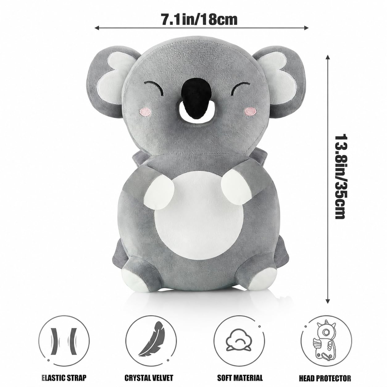 Baby Head Protector Backpack – Racoon Design