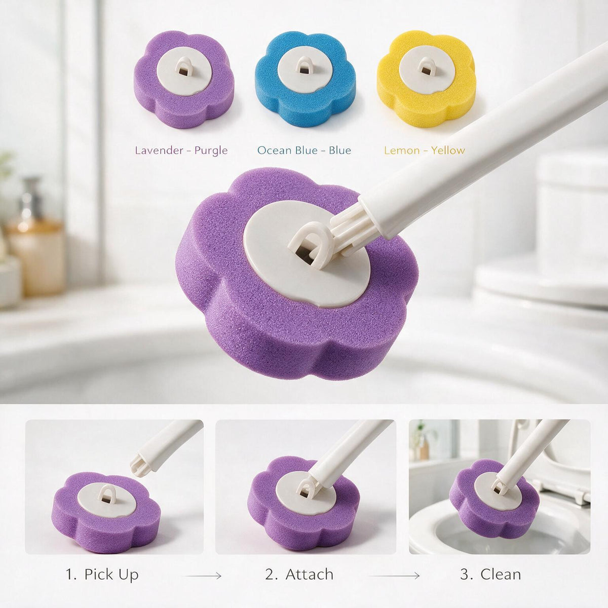 Disposable Toilet Brush Refill Heads – Replacement Heads for Bathroom Cleaning