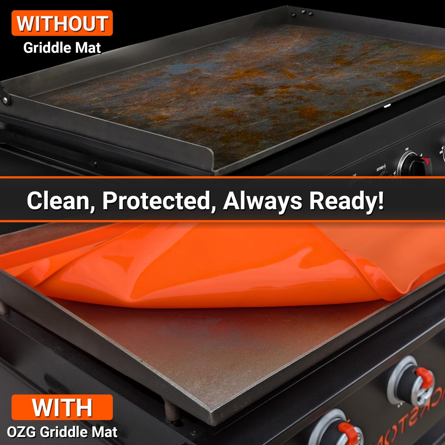 36" Blackstone Silicone Griddle Cover Mat – Heavy Duty Rust Protection