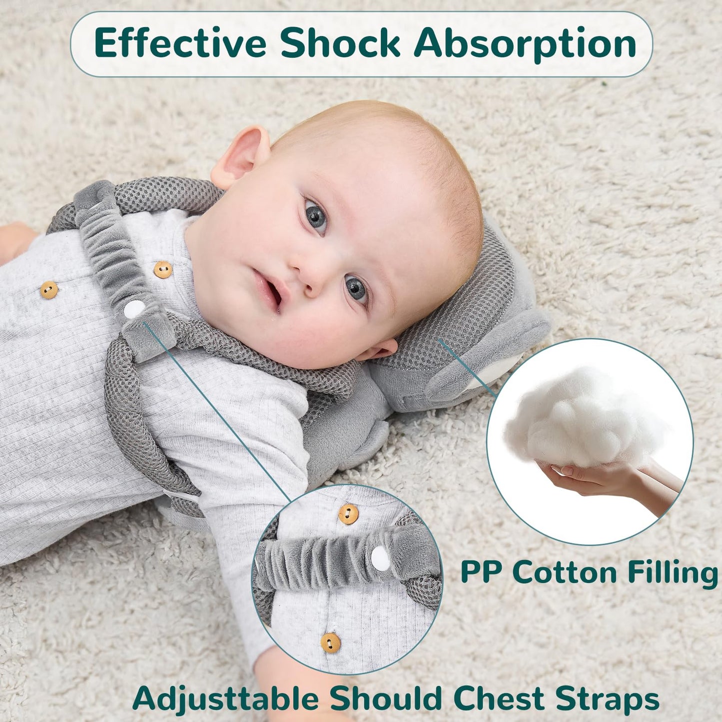 Baby Head Protector Backpack – Racoon Design