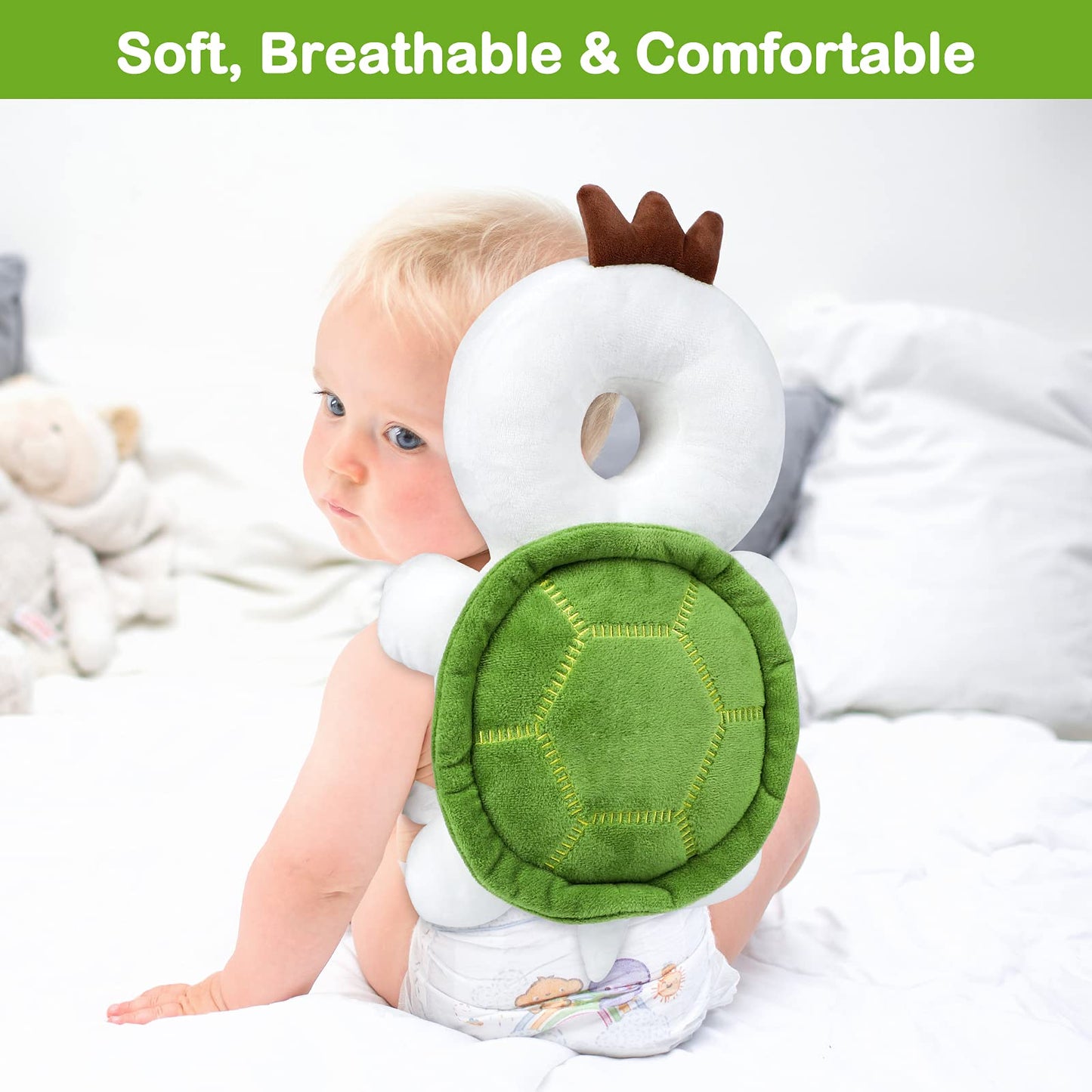 Baby Head Protector Backpack – Turtle Design