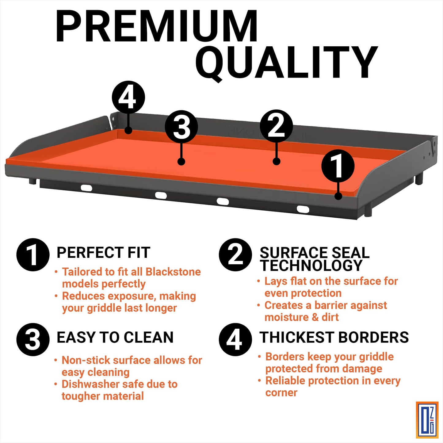 36" Blackstone Silicone Griddle Cover Mat – Heavy Duty Rust Protection