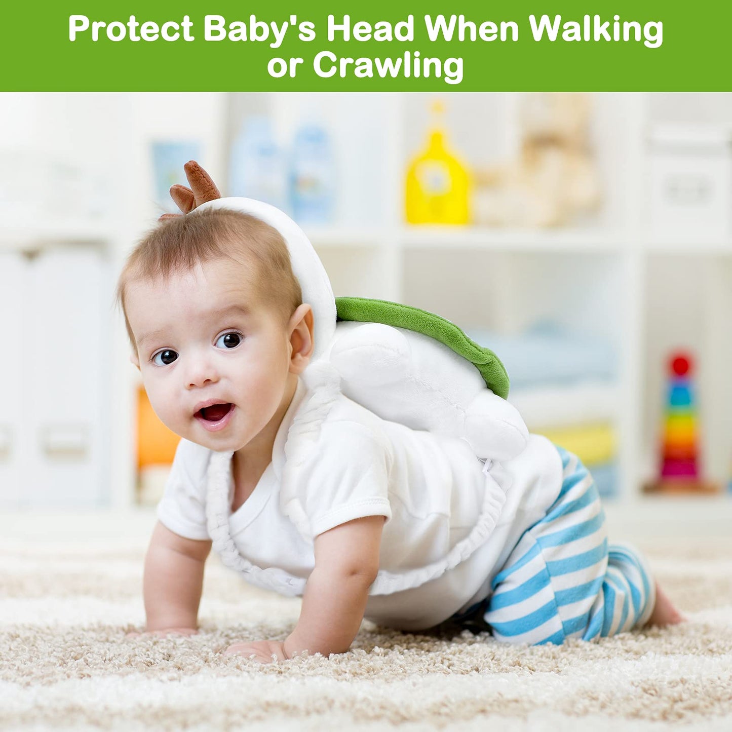 Baby Head Protector Backpack – Turtle Design