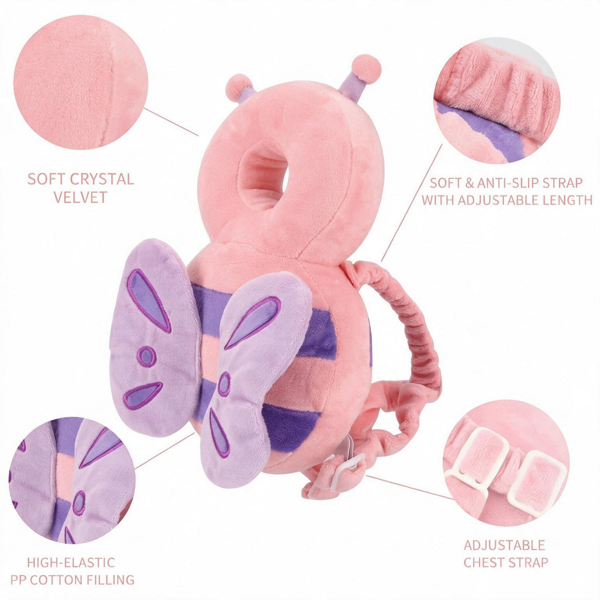 Baby Head Protector Backpack – Butterfly Design