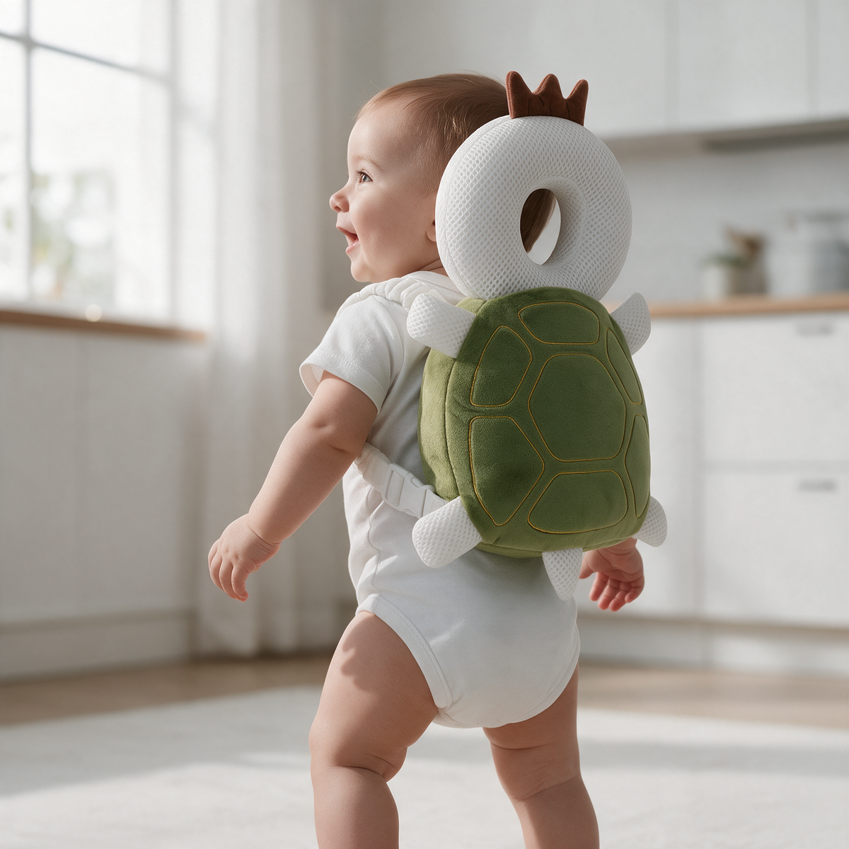 Baby Head Protector Backpack – Cute Turtle Design