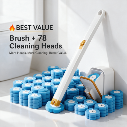 Disposable Toilet Brush Set with Refillable Cleaning Heads
