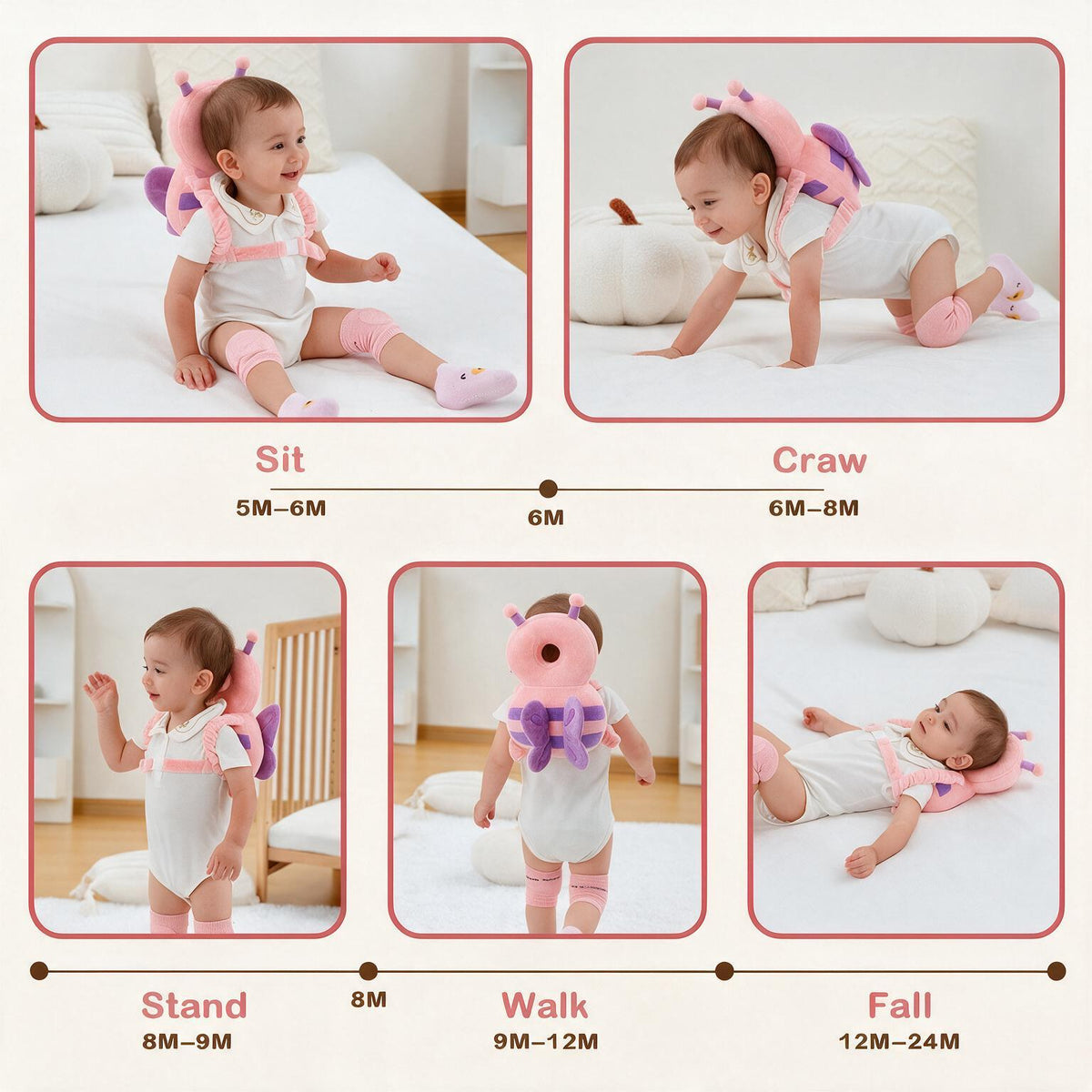 Baby Head Protector Backpack – Butterfly Design