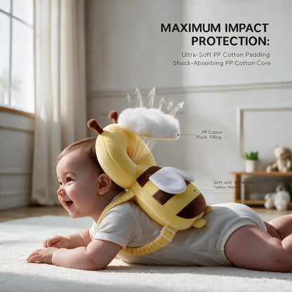 Baby Head Protector Backpack – Bee Design