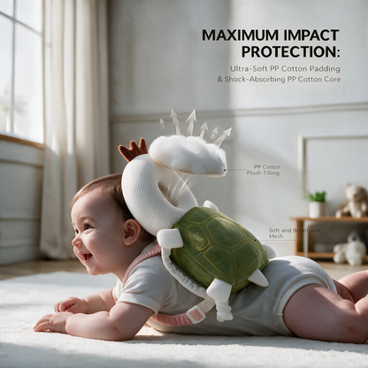 Baby Head Protector Backpack – Cute Turtle Design