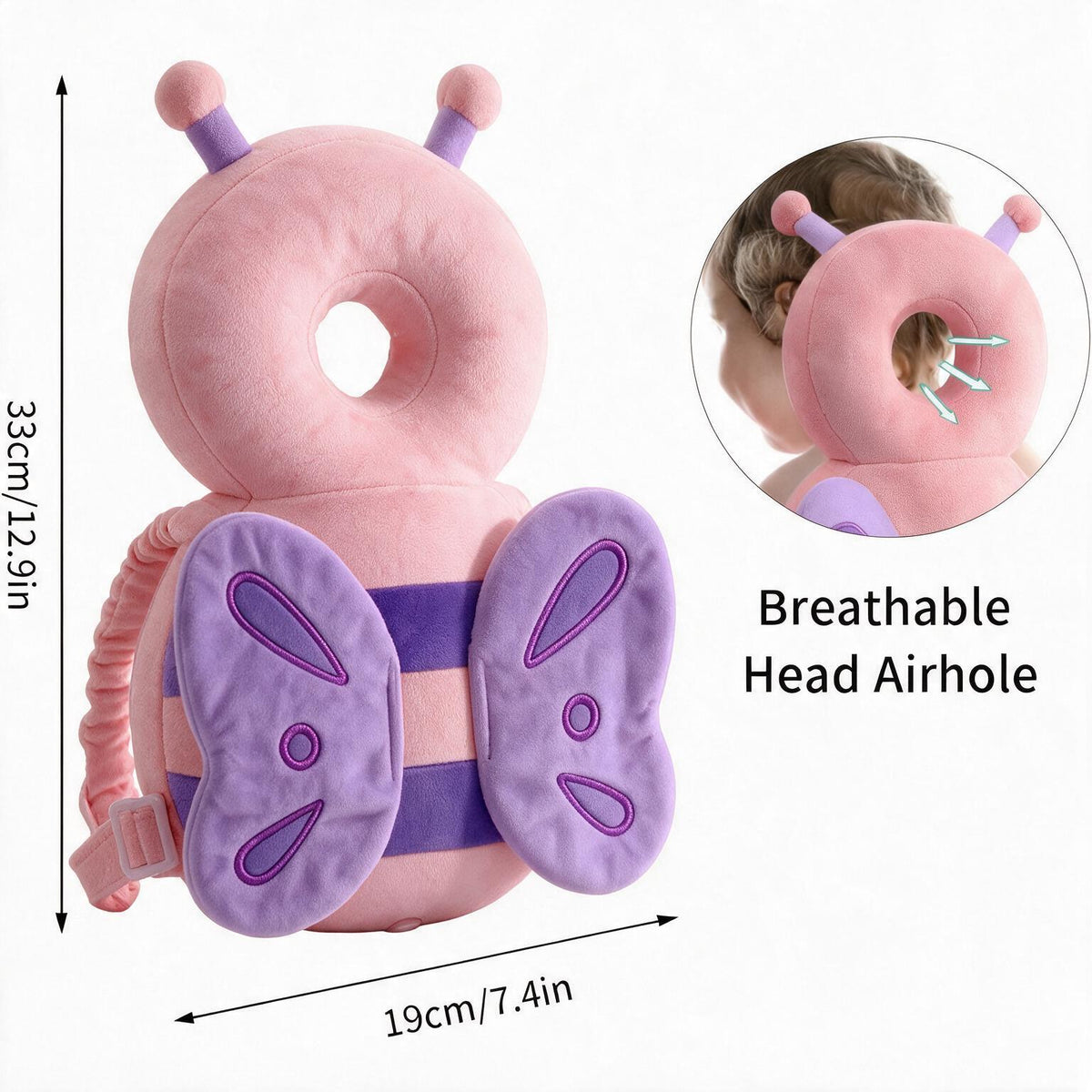 Baby Head Protector Backpack – Butterfly Design